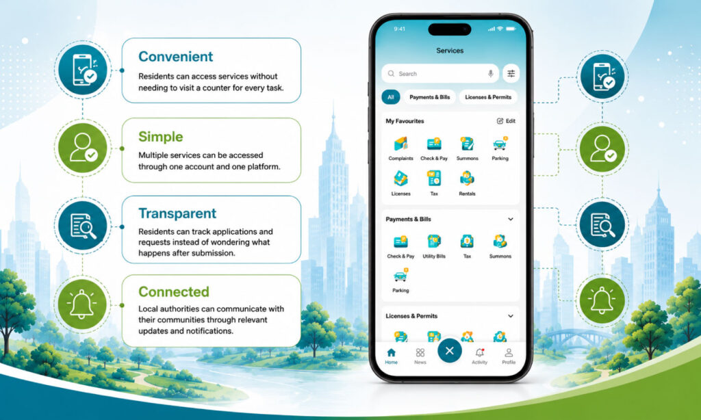 Komuniti+ smart city platform for accessing local council services