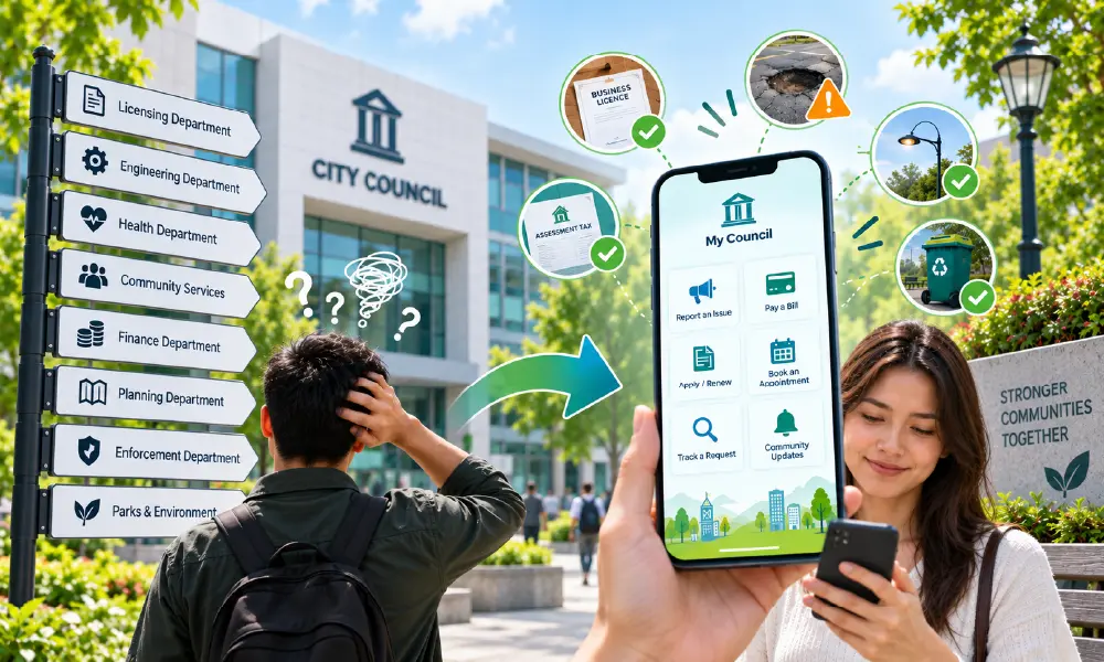 Digital journey for accessing and tracking local council services